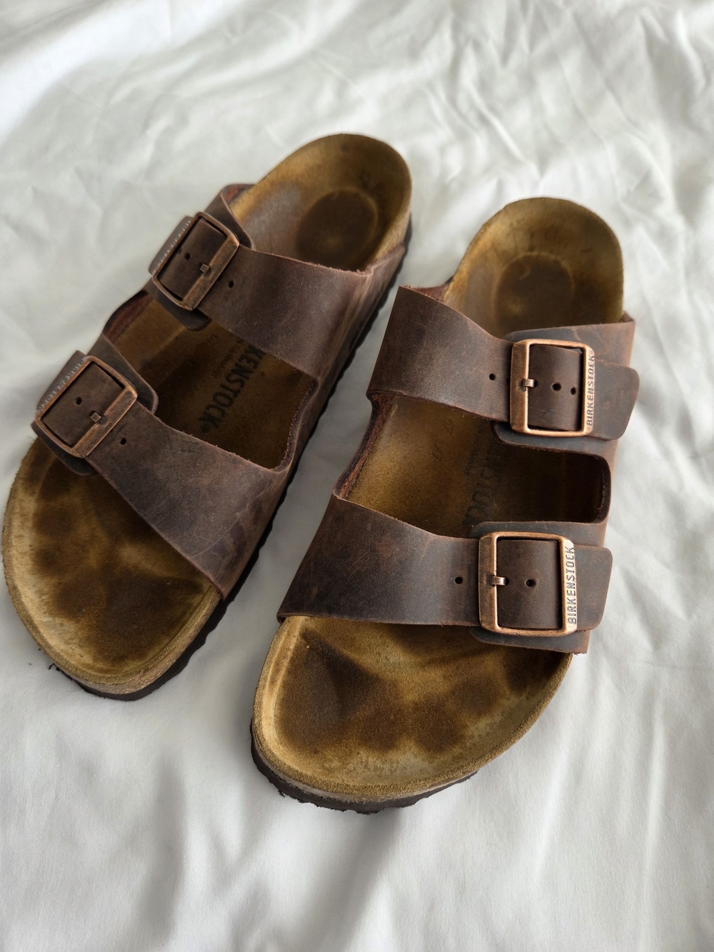 Birkenstock Men's Arizona Sandals in Brown Leather